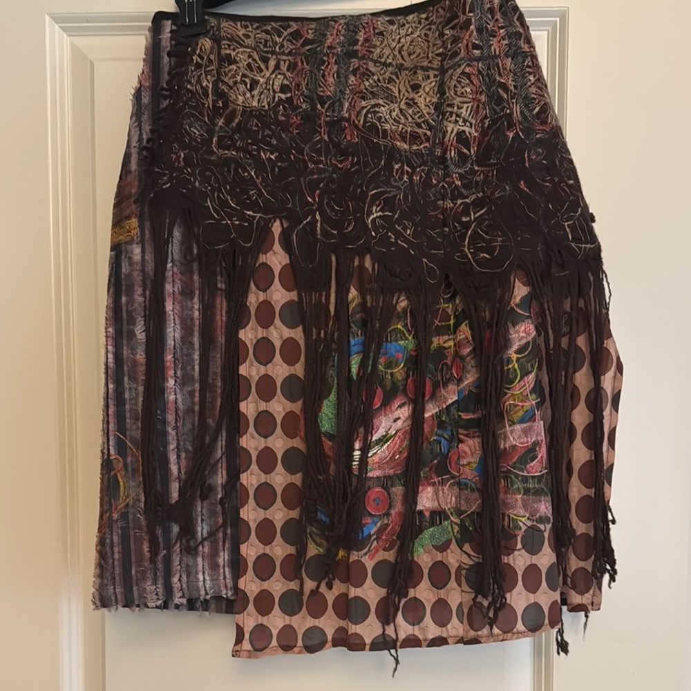 Amazing Save the Queen multi media skirt. Another completely unique item.
